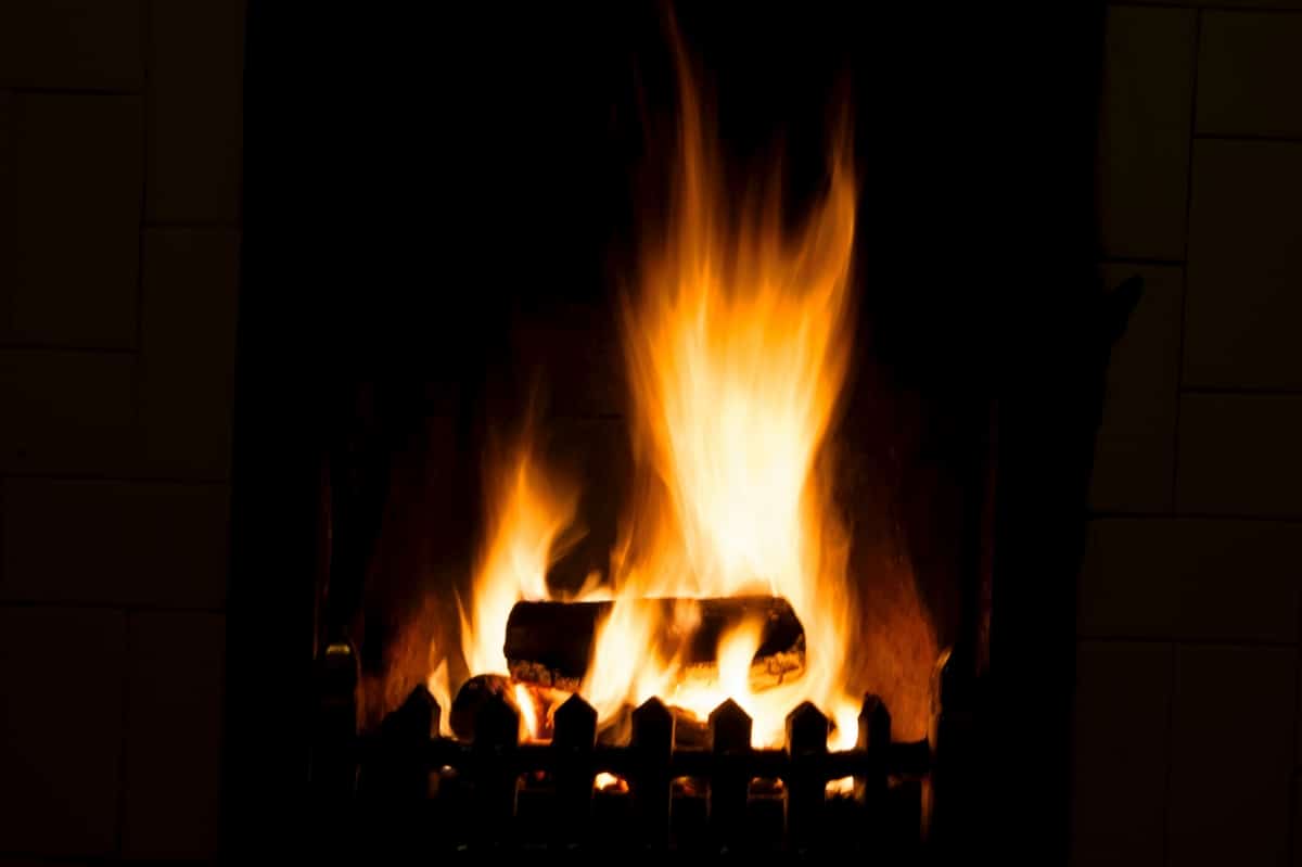 Fire keeping home warm