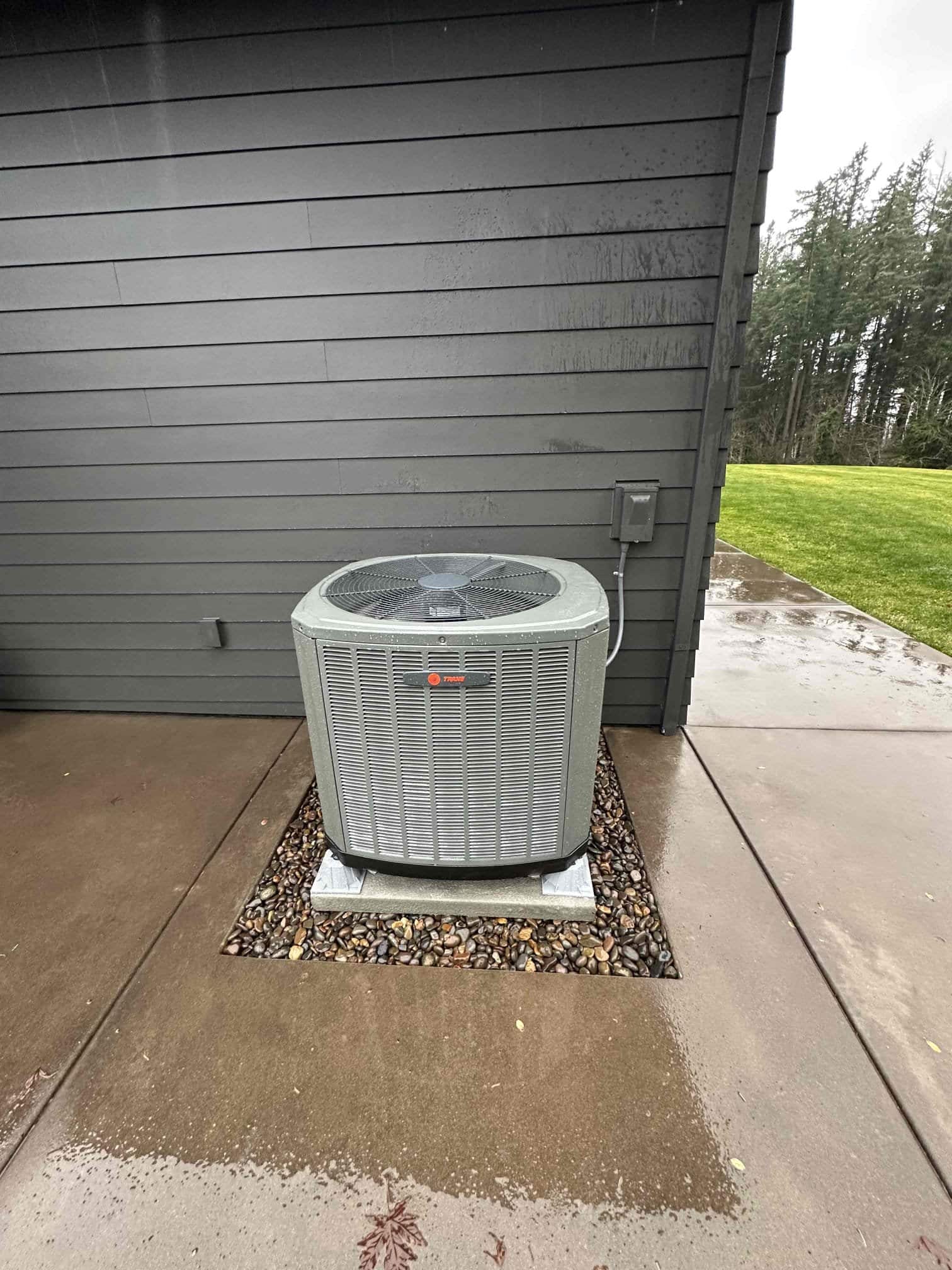 HVAC vans at new construction in Portland