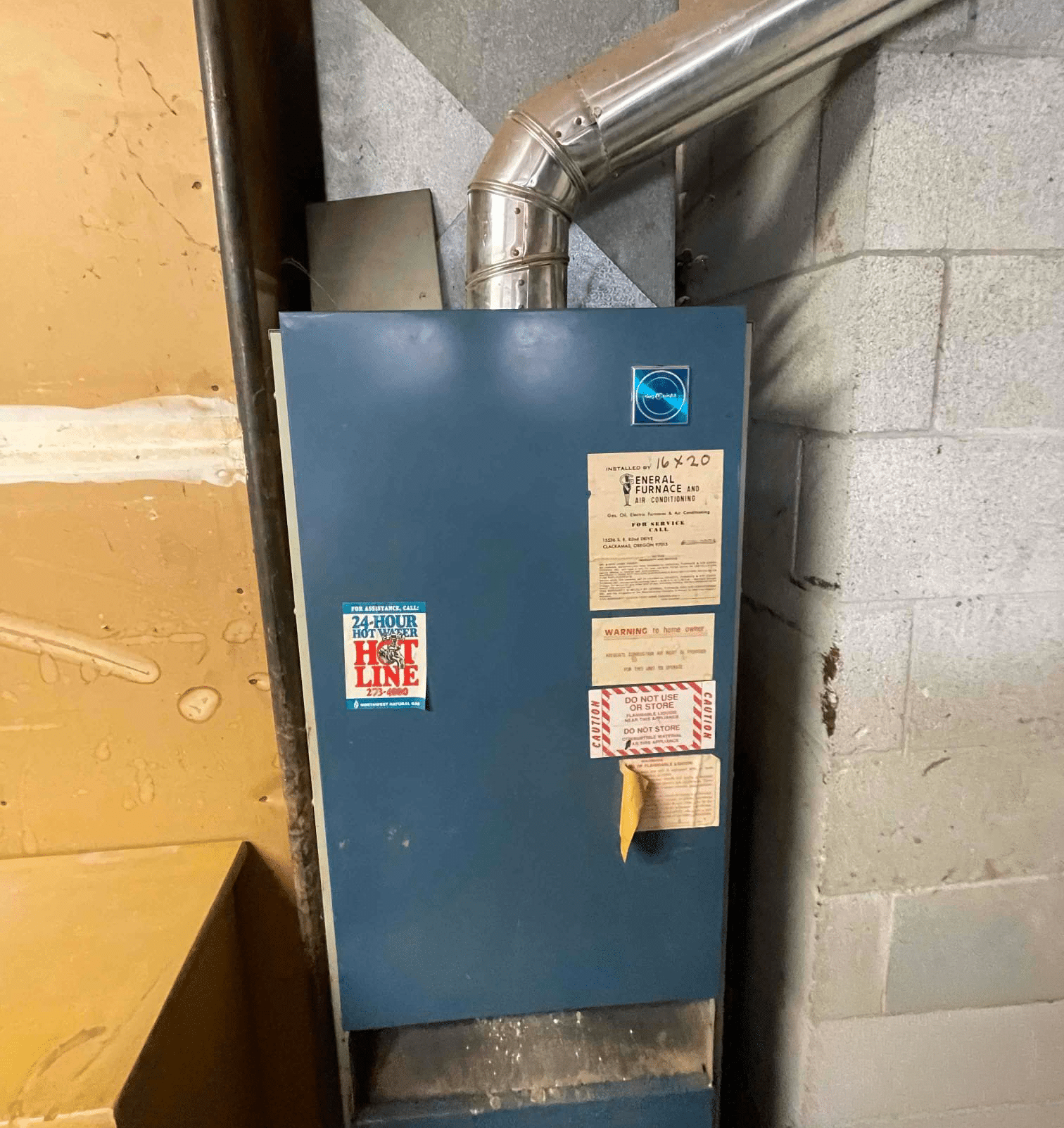 Tool being used for furnace repair in Portland
